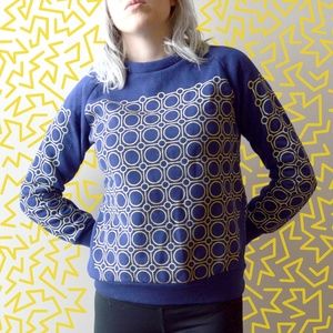 Vintage/Retro Blue & Yellow Sweater